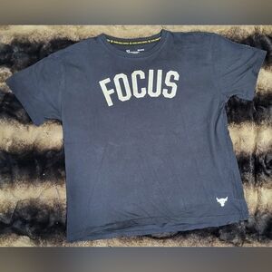 Under Armour Project Rock Focus Blood Sweat Respect Black T-Shirt Mens: M (Slim)